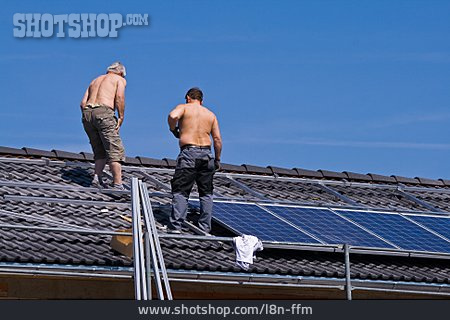 
                Bauarbeiter, Montage, Photovoltaikanlage                   