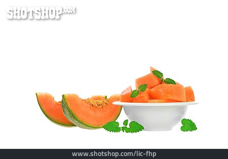 
                Melonenstück, Melonenspalte, Cantaloupe-melone                   