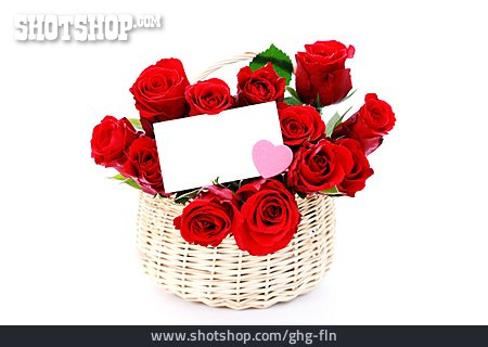 
                Valentinstag, Liebesbotschaft, Rosenstrauß, Blumengeschenk                   