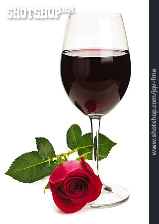 
                Weinglas, Rote Rose                   