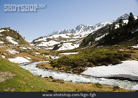 
                Berglandschaft, Schweiz, Schneeschmelze                   