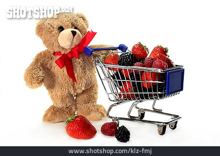 
                Einkaufen, Teddy, Einkaufswagen                   