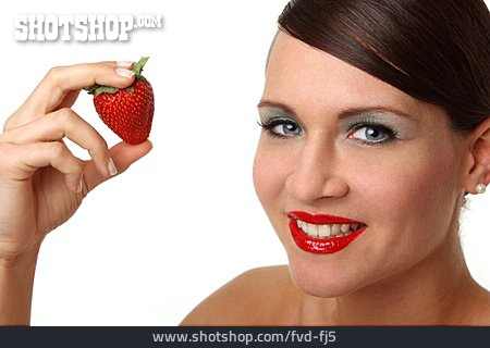 
                Junge Frau, Frau, Erdbeere                   