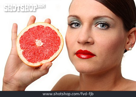 
                Junge Frau, Frau, Grapefruit                   