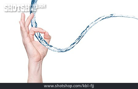 
                Hand, Wasserstrahl, Durchfluss                   