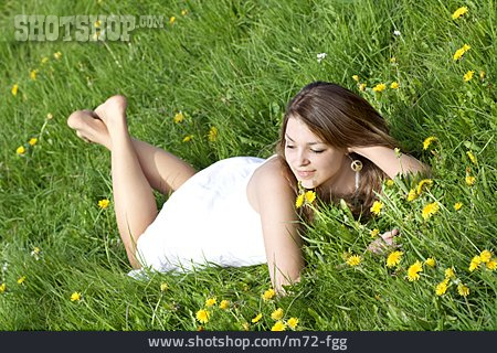 
                Young Woman, Relaxation & Recreation, Summer                   