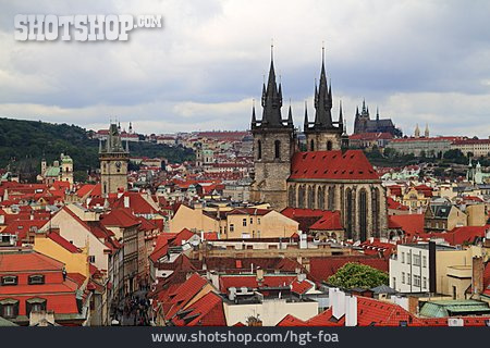 
                Stadtansicht, Prag, Teynkirche                   