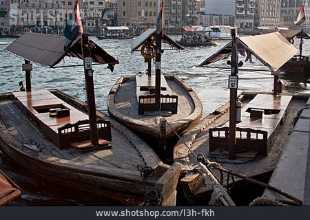 
                Hafen, Dubai, Holzboot, Dubai Creek                   