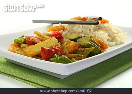 
                Asiatische Küche, Wokgemüse, Mahlzeit                   