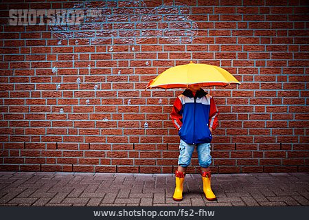 
                Kind, Wetter, Regen, Regenschirm                   