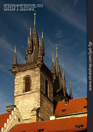 
                Kirchturm, Prag, Teynkirche                   