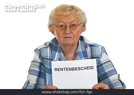 
                Rentnerin, Rente, Rentenbescheid                   