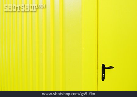 
                Gelb, Tür, Wellblech, Baucontainer                   