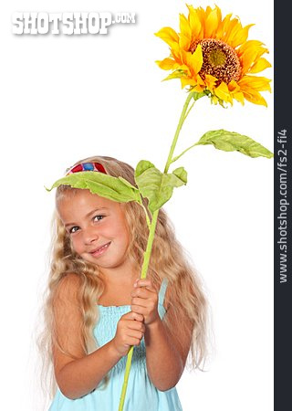 
                Kind, Mädchen, Sonnenblume                   