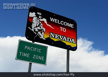 
                Nevada, Willkommensschild, Bundesstaat                   
