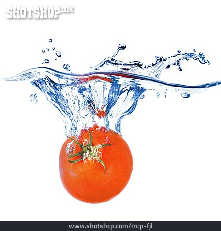 
                Eintauchen, Tomate, Wasserspritzer                   