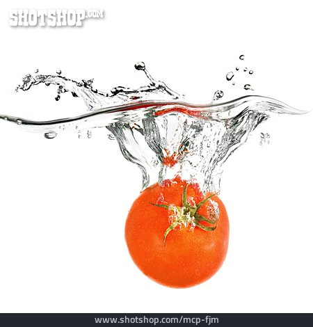 
                Eintauchen, Tomate, Wasserspritzer                   