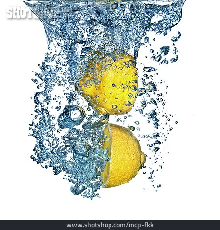 
                Eintauchen, Splash, Zitronenhälfte                   