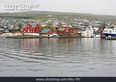 
                Küstenstadt, Färöer, Torshavn, Tinganes                   