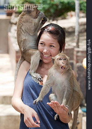 
                Girl, Monkey, Feeding                   