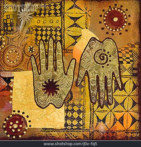 
                Hand, Orientalisch, Acrylmalerei                   