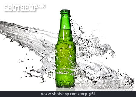 
                Wasserstrahl, Bierflasche, Kühlen                   