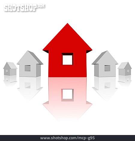 
                Haus, Einfamilienhaus, 3d-rendering                   