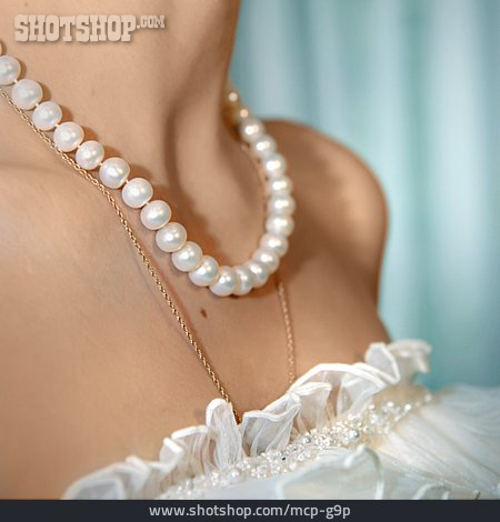 
                Perlenkette, Braut, Halskette, Brautschmuck                   