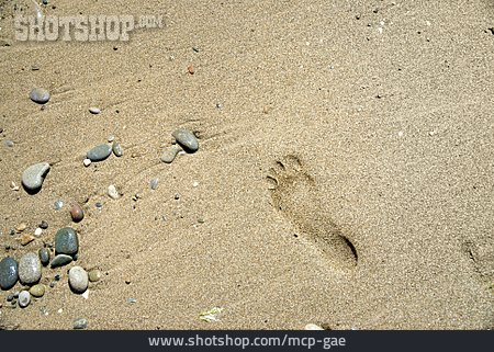 
                Sand, Fußabdruck, Sandstrand                   