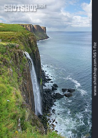 
                Wasserfall, Küstenlandschaft, Isle Of Skye, Kilt Rock                   