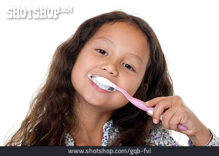 
                Mädchen, Zähne Putzen, Zahnreinigung                   