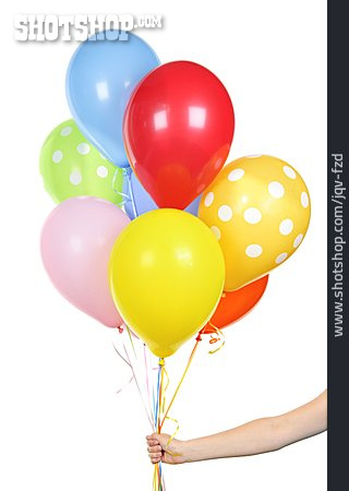 
                Luftballon, Festhalten, Ballontraube                   