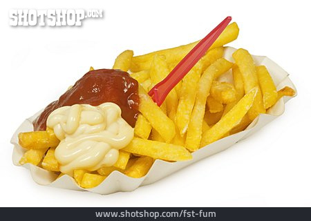 
                Pommes Frites, Rot-weiß                   