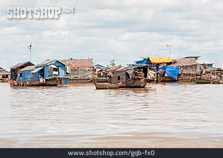 
                Dorf, Kambodscha, Tonle Sap                   