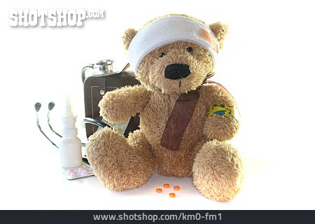 
                Verband, Teddybär, Verletzung                   