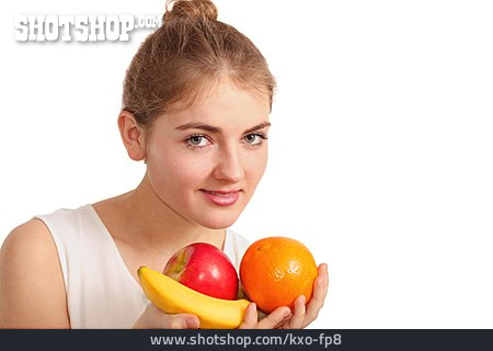 
                Teenager, Jugendliche, Junge Frau, Gesunde Ernährung                   