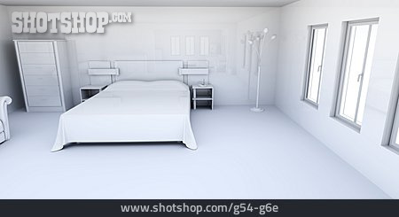 
                Bett, Schlafzimmer, Interieur                   