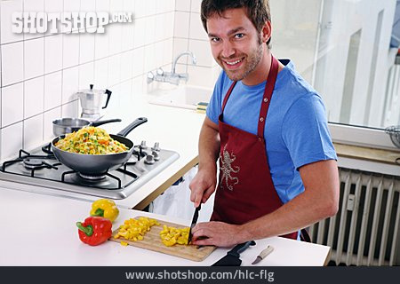 
                Young Man, Man, Cooking                   