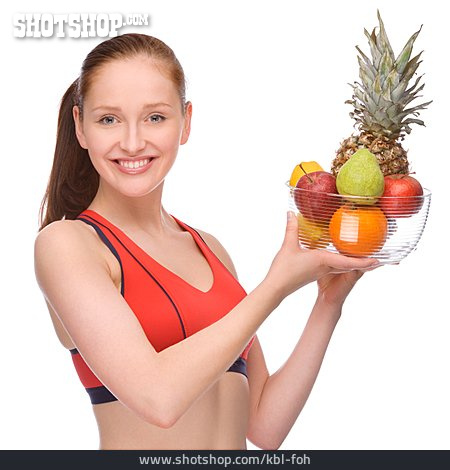 
                Junge Frau, Gesunde Ernährung, Obstdiät                   