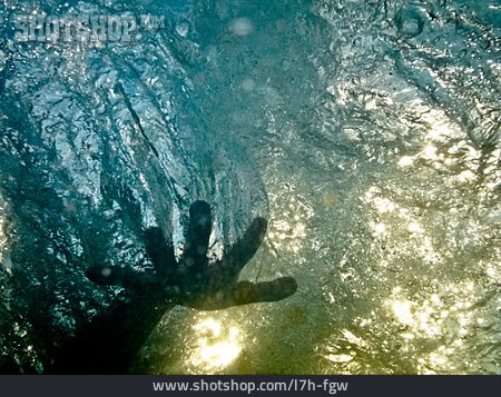 
                Unterwasser, Hand, Eintauchen                   