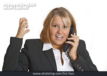 
                Geschäftsfrau, Verzweifelt, Telefonieren                   