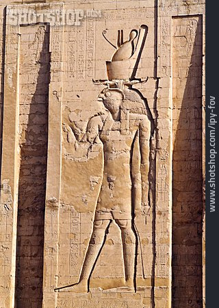 
                Tempel, Horus, Relief                   