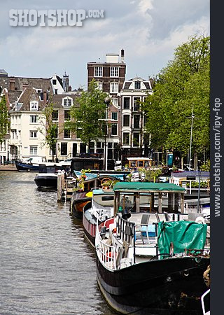 
                Kanal, Hausboot, Amsterdam                   