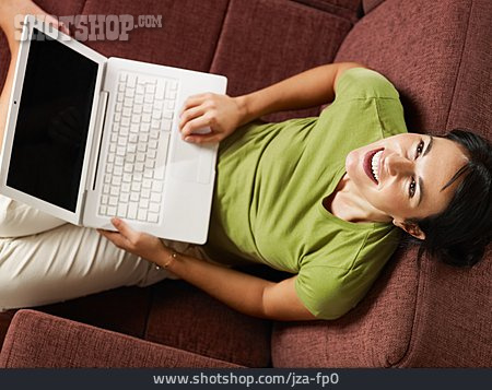 
                Young Woman, Laptop, Surfing                   