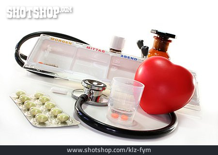 
                Tablettenbox, Tabletteneinnahme, Herzkrank                   