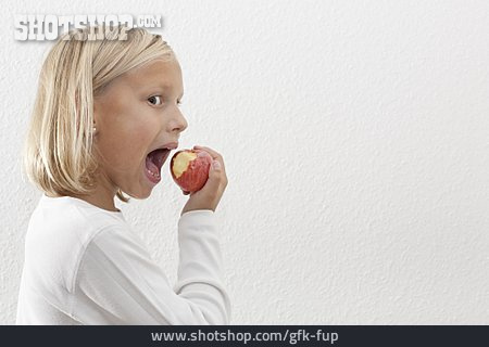 
                Mädchen, Essen, Apfel                   