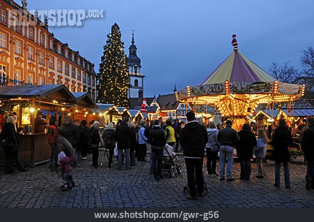
                Beleuchtet, Weihnachtsmarkt, Weihnachtsbaum                   