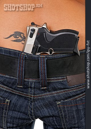 
                Jeans, Pistole, Schusswaffe                   