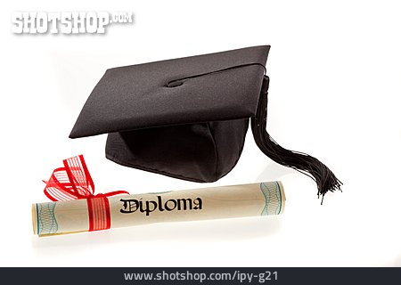 
                Diplom, Doktorhut, Hochschulabschluss                   