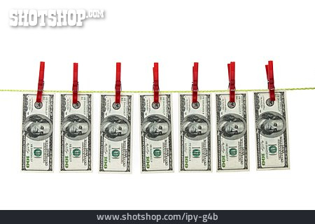 
                Geldschein, Wäscheleine, Us-dollar                   
